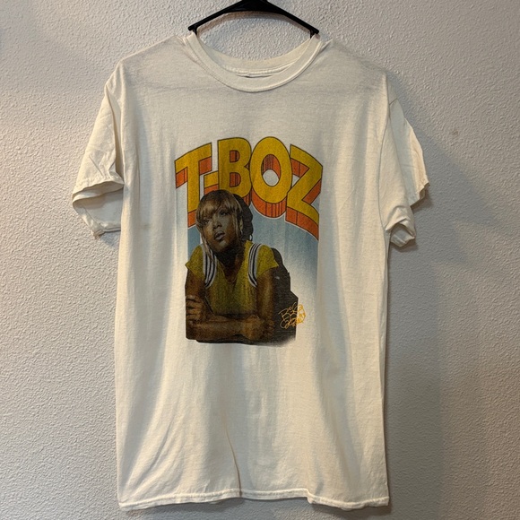 Fashion Nova Tops - Fashion Nova White T-Shirt with T-BOZ Graphic